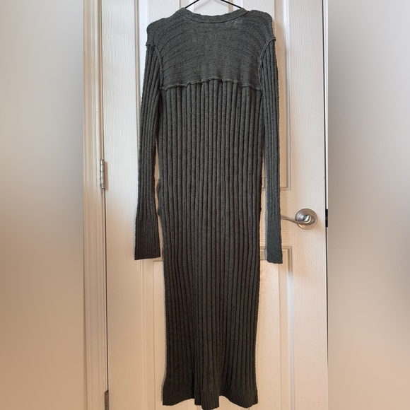 NWOT Anthropologie Pilcro Gauzy Distressed Long Duster Cardigan Sweater XS green - Picture 9 of 15